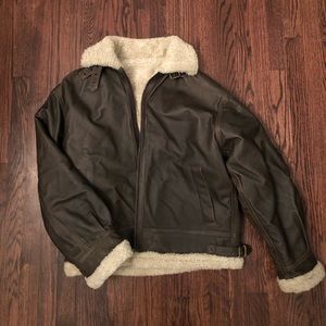 WWII Style Leather Bomber Jacket